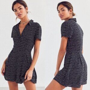 Urban Outfitters Size 6 Black White Polka dot Romper